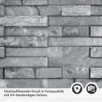 Mobile Preview: Küchenrückwand Folie Schiefer Steinwand - Grau für urbanes Flair Detailbild 2