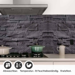 Mobile Preview: Küchenrückwand Folie Anthrazit-Schiefer - Premium-Look für moderne Küchen Detailbild 1