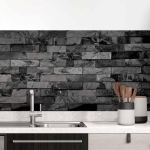 Mobile Preview: Küchenrückwand Folie Schieferoptik Schwarz - Eleganz für Ihre Küche Hauptbild 1