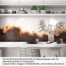 Mobile Preview: Küchenrückwand Folie Rostoptik - Industrielles Design für moderne Küchen Artikelbild 1