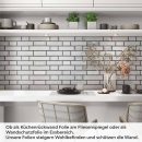 Mobile Preview: Küchenrückwand Folie Graue Backsteinoptik - Look für stilvolle Küchen Artikelbild 1