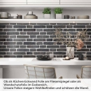 Mobile Preview: Küchenrückwand Folie Ziegel Anthrazit - Steinwand Optik Artikelbild 1