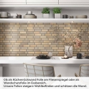 Mobile Preview: Küchenrückwand Folie Beige-goldene Ziegelmuster - Warme Ziegeloptik Artikelbild 1