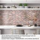 Mobile Preview: Küchenrückwand Folie Sanfte Rosé Ziegeloptik - Charmante Nuancen Artikelbild 1