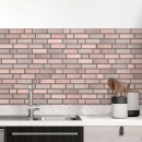 Mobile Preview: Küchenrückwand Folie Sanfte Rosé Ziegeloptik - Charmante Nuancen Hauptbild