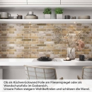 Mobile Preview: Küchenrückwand Folie Steinmauer - Ziegel für den Landhaus-Chic Artikelbild 1