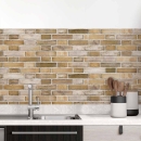 Mobile Preview: Küchenrückwand Folie Steinmauer - Ziegel für den Landhaus-Chic Hauptbild