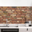 Mobile Preview: Küchenrückwand Folie Rustikale Mauer - Harmonischer Backstein-Stil Hauptbild
