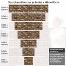 Mobile Preview: Küchenrückwand Folie Antike Naturziegel Steinwand Höhe 80cm