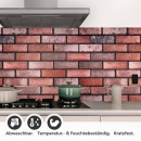 Mobile Preview: Küchenrückwand Folie Rote Ziegel Backsteine - Nostalgie für die Küche Detailbild 1