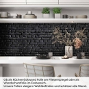 Mobile Preview: Küchenrückwand Folie Schwarze Backsteine Artikelbild 1