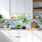 Mobile Preview: Küchenrückwand Platte Spritzige Limetten & Minzen Hauptbild 1