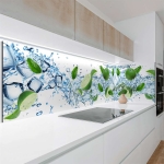 Mobile Preview: Küchenrückwand Platte Spritzige Limetten & Eiswürfel Artikelbild 1