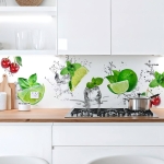 Mobile Preview: Küchenrückwand Platte Spritzige Limetten & Kirschen Artikelbild 2