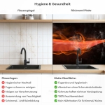 Mobile Preview: Küchenrückwand Platte Chili­ Peperoni in Flammen Produktdetailbild 2: Hygiene und Gesundheit!