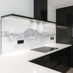 Mobile Preview: Küchenrückwand Platte Weiße Berge Artikelbild 1