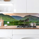 Mobile Preview: Küchenrückwand Platte Landschaft im Abendrot Hauptbild 1