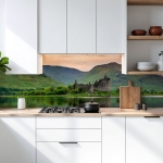 Mobile Preview: Küchenrückwand Platte Landschaft im Abendrot Artikelbild 2