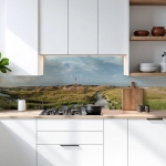 Mobile Preview: Küchenrückwand Platte Leuchtturm an der Nordsee Düne Hauptbild 1