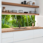 Mobile Preview: Küchenrückwand Platte Bambuswald Fernöstliches Flair Hauptbild 1