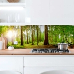 Mobile Preview: Küchenrückwand Platte Idyllischer Wald Hauptbild 1