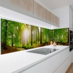 Mobile Preview: Küchenrückwand Platte Idyllischer Wald Artikelbild 1