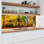 Mobile Preview: Küchenrückwand Platte Herbstlicher Wald Hauptbild 1