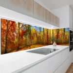 Mobile Preview: Küchenrückwand Platte Goldener Herbstwald Artikelbild 1