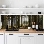 Mobile Preview: Küchenrückwand Platte Nadelwald im Lichtspiel der Natur Hauptbild 1