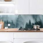 Mobile Preview: Küchenrückwand Platte Tannenwald im Nebel Artikelbild 2