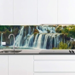 Mobile Preview: Küchenrückwand Platte Wasserfall im Wald Artikelbild 1