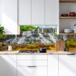Mobile Preview: Küchenrückwand Platte Wasserfall in der Afrikanischen Savanne Hauptbild 1