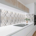 Mobile Preview: Küchenrückwand Platte Sanftes Beige Patchwork Mosaik Artikelbild 1