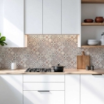 Mobile Preview: Küchenrückwand Platte Shabby‑Chic Kacheloptik Artikelbild 1