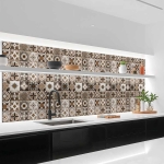 Mobile Preview: Küchenrückwand Platte Rustikales Patchwork in warmen Brauntönen Artikelbild 1