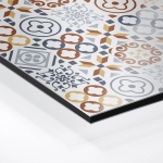 Mobile Preview: Küchenrückwand Platte Kupfer & Sonnengelbes Patchwork Design Hover-Bild