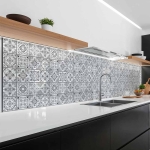 Mobile Preview: Küchenrückwand Platte Klassische Azulejo‑Kacheln in Grautönen Artikelbild 1