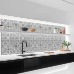 Mobile Preview: Küchenrückwand Platte Diagonales Graues Rautenmuster Artikelbild 1