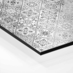 Mobile Preview: Küchenrückwand Platte Diagonales Graues Rautenmuster Hover-Bild