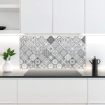 Mobile Preview: Küchenrückwand Platte Monochrome Rauten Kacheln im Azulejo‑Look Artikelbild 1