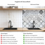 Mobile Preview: Küchenrückwand Platte Monochrome Rauten Kacheln im Azulejo‑Look Produktdetailbild 2: Hygiene und Gesundheit!