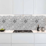 Mobile Preview: Küchenrückwand Platte Portugiesische Raute Kacheln in Grau Hauptbild 1