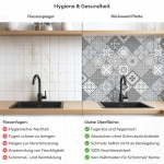 Mobile Preview: Küchenrückwand Platte Monochrome Azulejo‑Rauten in Grau Produktdetailbild 2: Hygiene und Gesundheit!