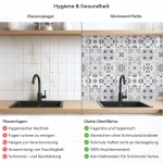 Mobile Preview: Küchenrückwand Platte Klassisches Patchwork in dezentem Grauton Produktdetailbild 2: Hygiene und Gesundheit!