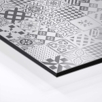 Mobile Preview: Küchenrückwand Platte Dynamisches Graues Patchwork Hover-Bild