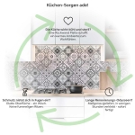 Mobile Preview: Küchenrückwand Platte Portugiesische Fliesenoptik in Graustufen Produktdetailbild 1: Küchen-Sorgen ade!