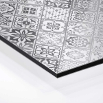 Mobile Preview: Küchenrückwand Platte Filigranes Rauten‑Mosaik in Grau Hover-Bild