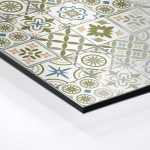 Mobile Preview: Küchenrückwand Platte Olivgrün‑Weiß Mediterranes Fliesenmuster Hover-Bild