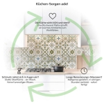 Mobile Preview: Küchenrückwand Platte Olivgrün‑Weiß Mediterranes Fliesenmuster Produktdetailbild 1: Küchen-Sorgen ade!