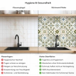 Mobile Preview: Küchenrückwand Platte Olivgrün‑Weiß Mediterranes Fliesenmuster Produktdetailbild 2: Hygiene und Gesundheit!